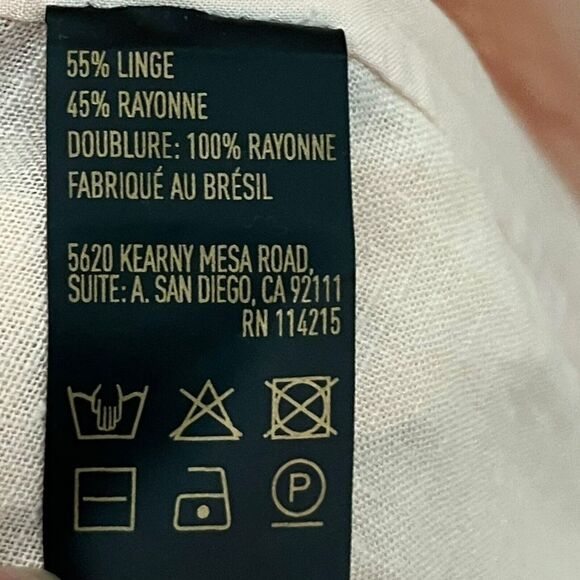 Vix Paula Hermanny Zoey Linen Midi Dress Nude Tan Wrap Style Women’s Size XS - Picture 9 of 16